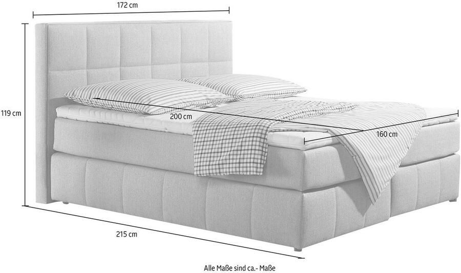 INOSIGN Boxspring Casano met fijne stiksels in 3 matrassoorten 2 hardheden en 5 kleuren - Foto 10