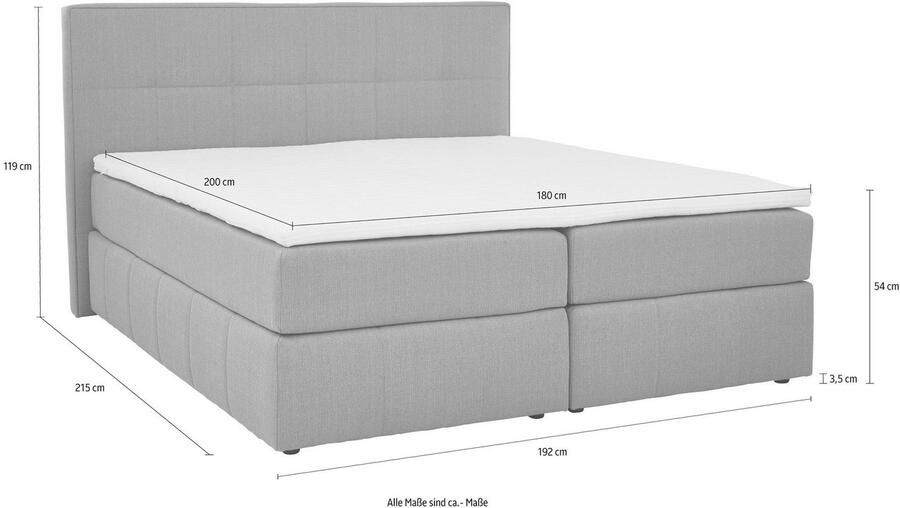 INOSIGN Boxspring Casano met fijne stiksels in 3 matrassoorten 2 hardheden en 5 kleuren - Foto 5