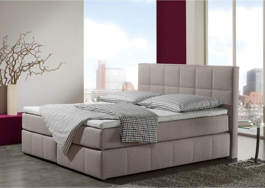 INOSIGN Boxspring Casano met fijne stiksels in 3 matrassoorten 2 hardheden en 5 kleuren