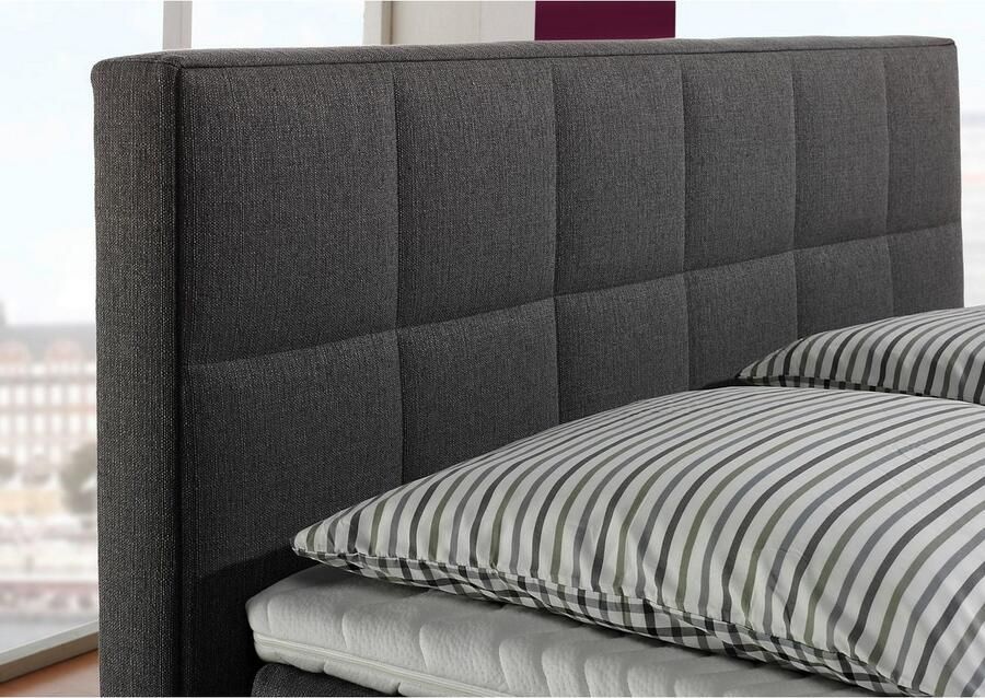 INOSIGN Boxspring Casano met fijne stiksels in 3 matrassoorten 2 hardheden en 5 kleuren