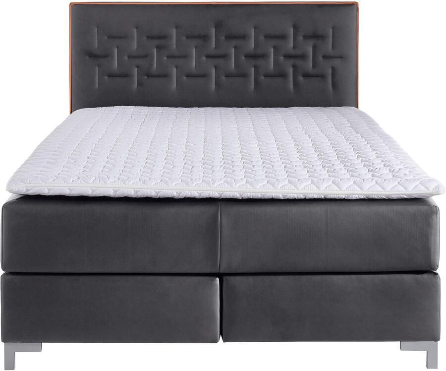 INOSIGN Boxspring Coos met bijzondere stiksels in het hoofdbord 3 matrassoorten 2 hardheden