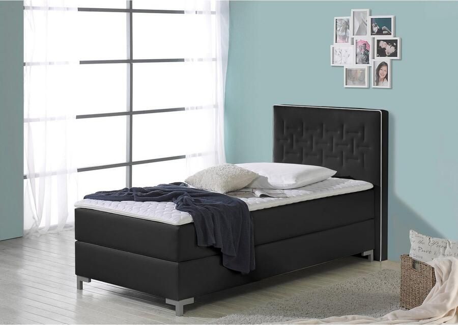 INOSIGN Boxspring Coos met bijzondere stiksels in het hoofdbord 3 matrassoorten 2 hardheden