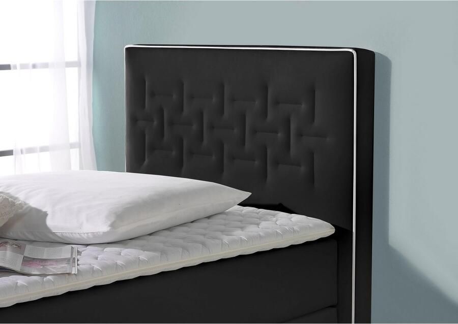 INOSIGN Boxspring Coos met bijzondere stiksels in het hoofdbord 3 matrassoorten 2 hardheden