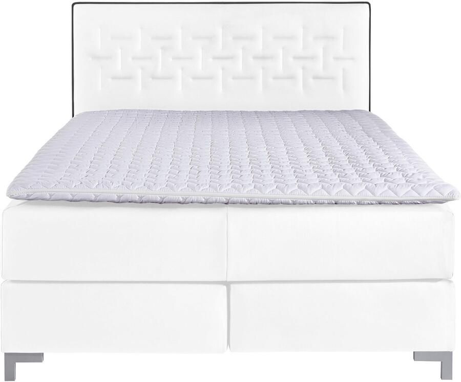 INOSIGN Boxspring Coos met bijzondere stiksels in het hoofdbord 3 matrassoorten 2 hardheden