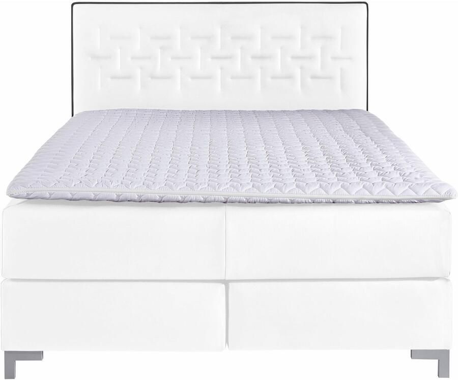 INOSIGN Boxspring Coos met bijzondere stiksels in het hoofdbord 3 matrassoorten 2 hardheden