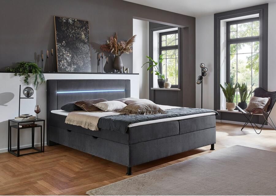 INOSIGN Boxspring Escalon LED met opbergruimte inclusief topper LED-lichtstrip in het hoofdeinde - Foto 10