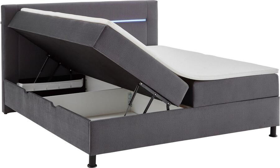 INOSIGN Boxspring Escalon LED met opbergruimte inclusief topper LED-lichtstrip in het hoofdeinde - Foto 7