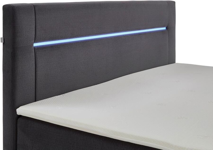 INOSIGN Boxspring Escalon LED met opbergruimte inclusief topper LED-lichtstrip in het hoofdeinde - Foto 4