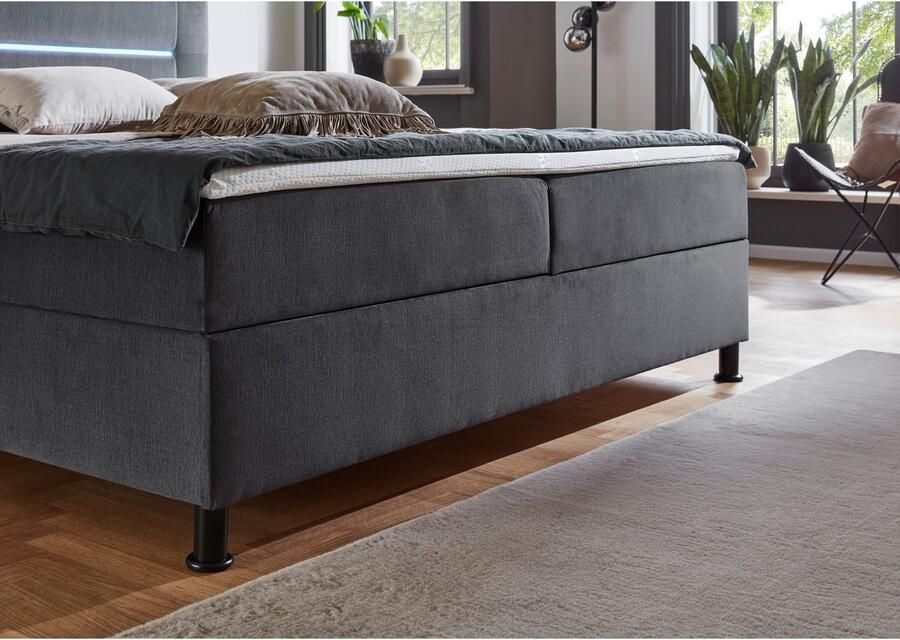 INOSIGN Boxspring Escalon LED met opbergruimte inclusief topper LED-lichtstrip in het hoofdeinde - Foto 2