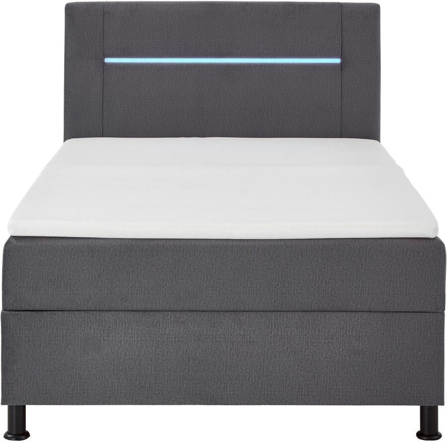 INOSIGN Boxspring Escalon LED met opbergruimte inclusief topper LED-lichtstrip in het hoofdeinde