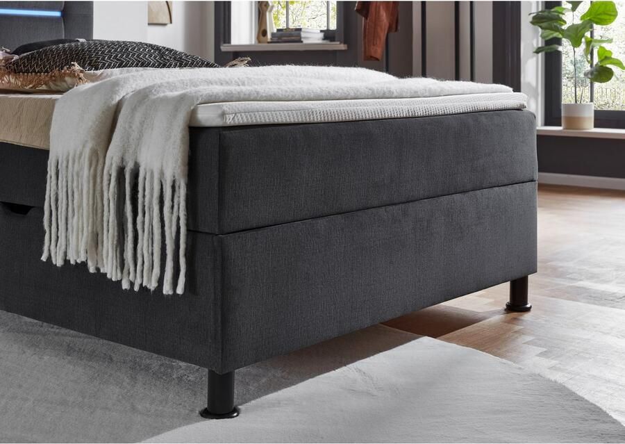 INOSIGN Boxspring Escalon LED met opbergruimte inclusief topper LED-lichtstrip in het hoofdeinde - Foto 6