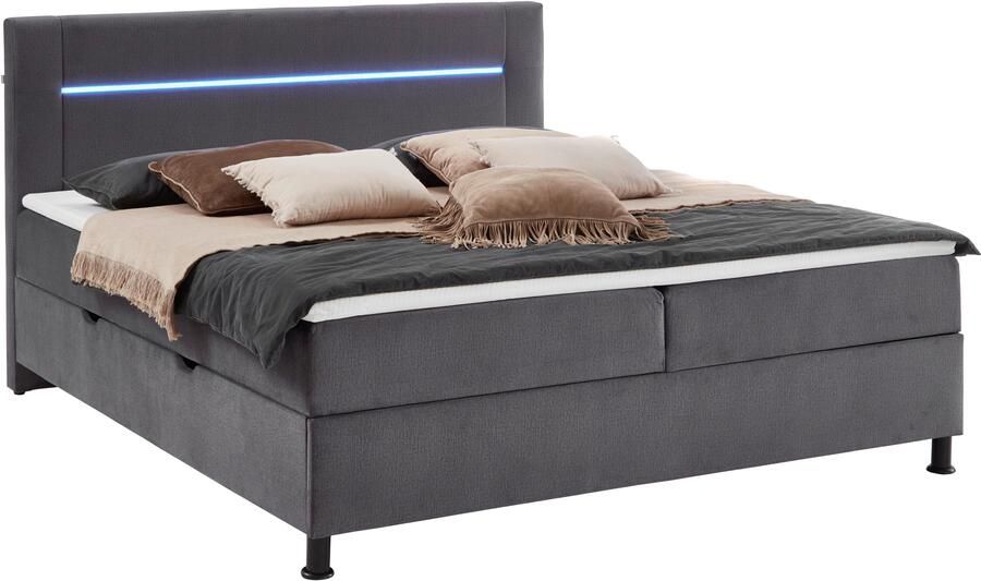 INOSIGN Boxspring Escalon LED met opbergruimte inclusief topper LED-lichtstrip in het hoofdeinde - Foto 8