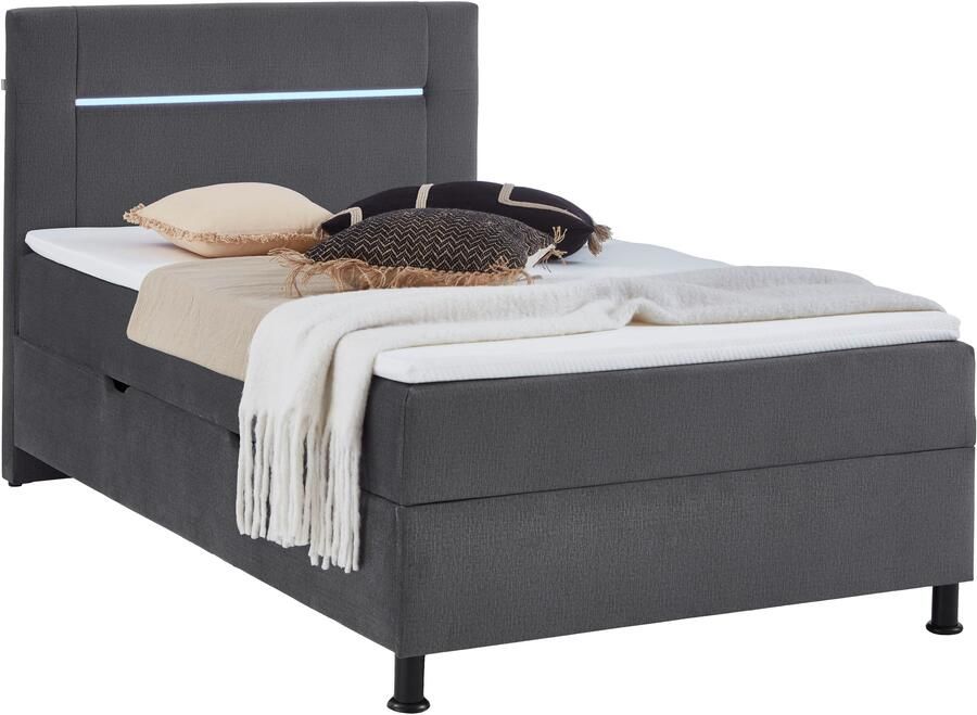 INOSIGN Boxspring Escalon LED met opbergruimte inclusief topper LED-lichtstrip in het hoofdeinde - Foto 5