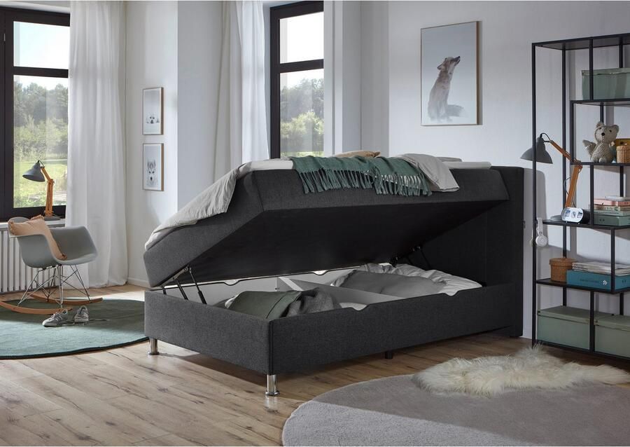 INOSIGN Boxspring Escalon met opbergruimte inclusief topper beschikbaar in de breedtes 120x200 cm en 180x200 cm - Foto 7