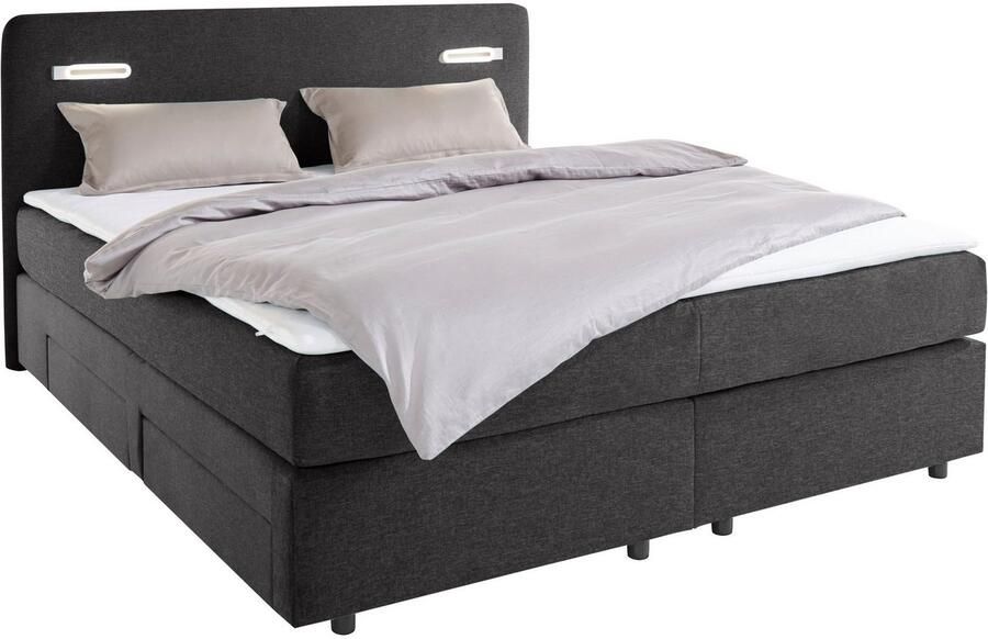 INOSIGN Boxspring Luan Laden ledverlichting en topmatras in breedte 120 cm en 180 cm - Foto 12