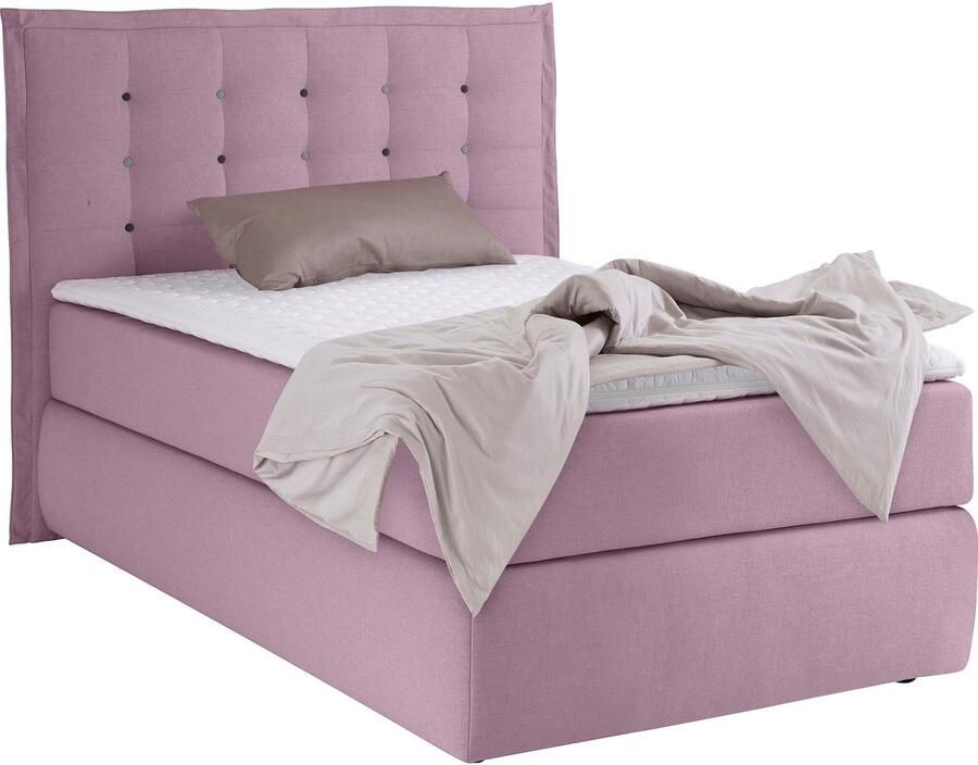 INOSIGN Boxspring Sagres Hoofdbord met 2-kleurige zachte bies en tweekleurige knopen - Foto 2