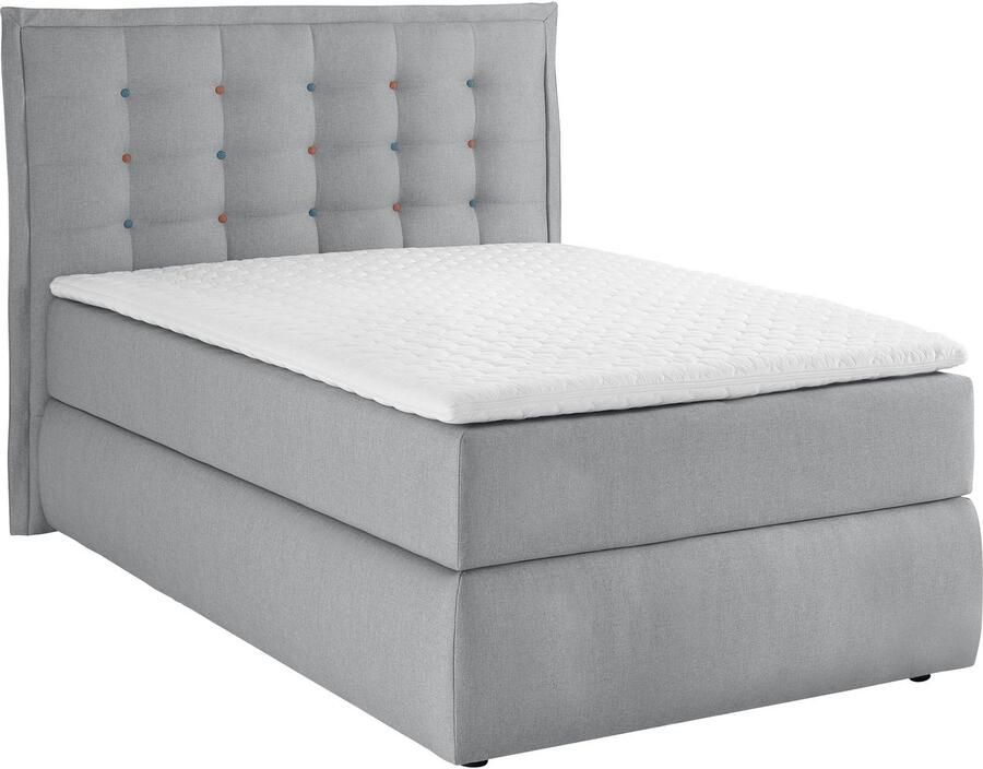 INOSIGN Boxspring Sagres Hoofdbord met 2-kleurige zachte bies en tweekleurige knopen - Foto 3