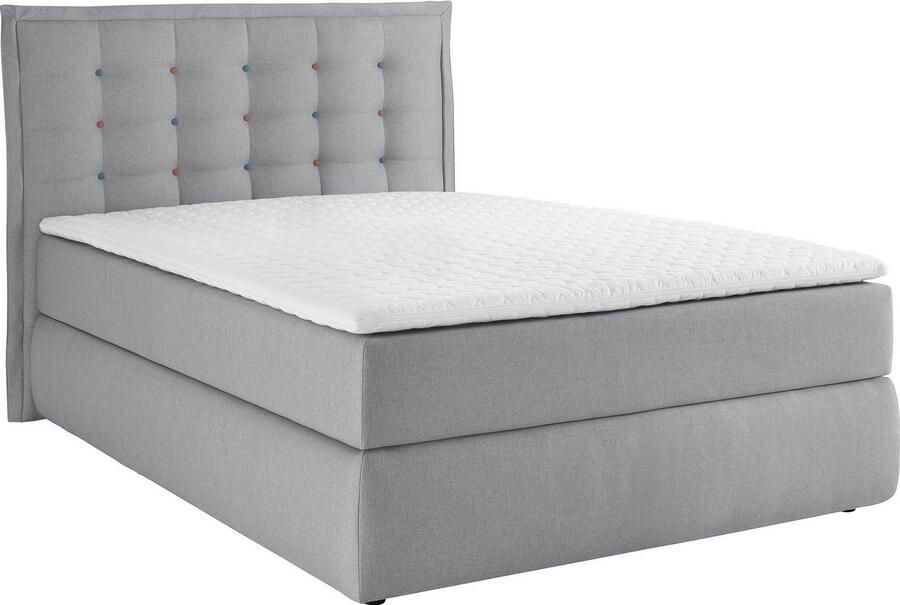 INOSIGN Boxspring Sagres Hoofdbord met 2-kleurige zachte bies en tweekleurige knopen - Foto 3