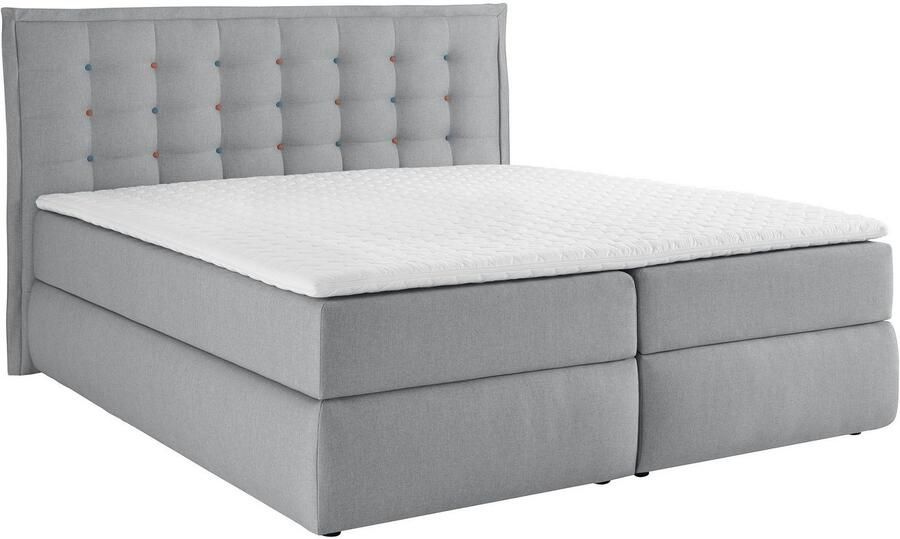 INOSIGN Boxspring Sagres Hoofdbord met 2-kleurige zachte bies en tweekleurige knopen - Foto 5