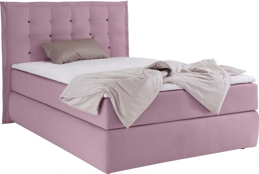 INOSIGN Boxspring Sagres Hoofdbord met 2-kleurige zachte bies en tweekleurige knopen - Foto 2