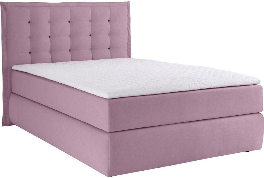 INOSIGN Boxspring Sagres Hoofdbord met 2-kleurige zachte bies en tweekleurige knopen - Foto 3