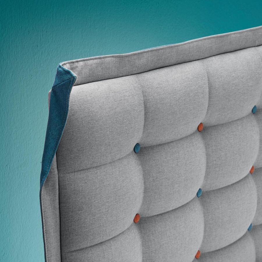 INOSIGN Boxspring Sagres Hoofdbord met 2-kleurige zachte bies en tweekleurige knopen