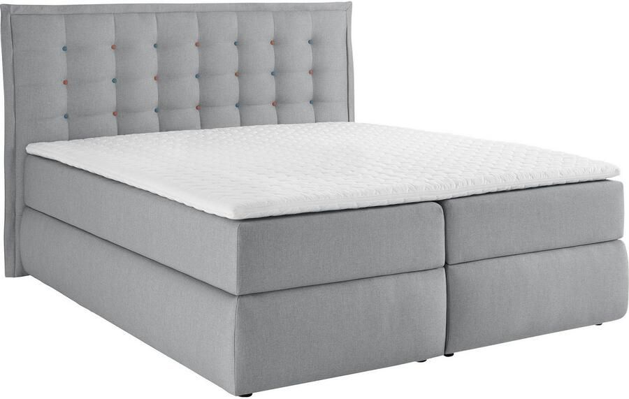 INOSIGN Boxspring Sagres Hoofdbord met 2-kleurige zachte bies en tweekleurige knopen - Foto 5