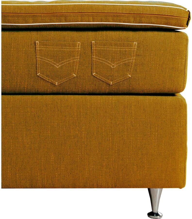 INOSIGN Boxspring Zahara incl. topmatras bijzondere highlight: opgestikte jeanszakken look - Foto 1