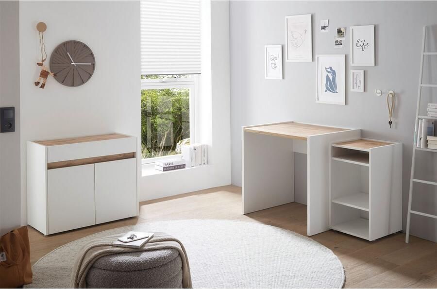 INOSIGN Kantoormeubelset CITY GiRON modern design Thuiswerk Kantoor in twee kleuren Wotan Eik (set 3-delig) - Foto 4