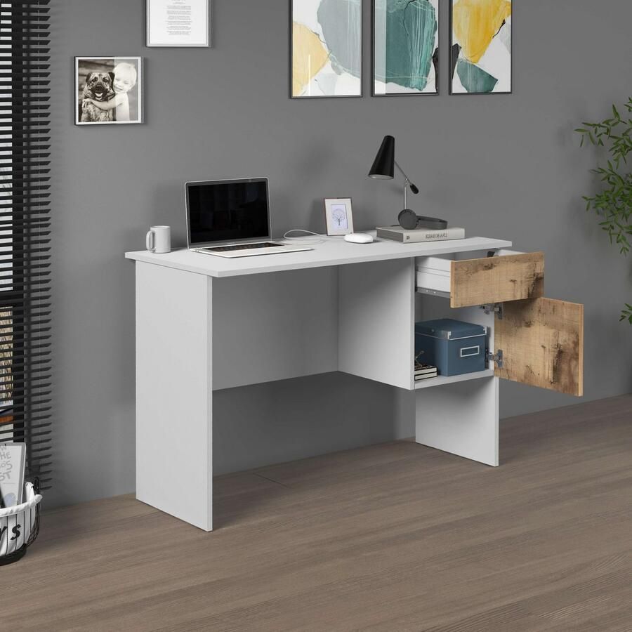 INOSIGN Bureau Coro kleine computertisch bureautafel met 1 deur & 1 lade breedte 110 cm made in italy - Foto 3