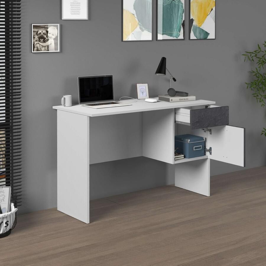 INOSIGN Bureau Coro kleine computertisch bureautafel met 1 deur & 1 lade breedte 110 cm made in italy - Foto 3