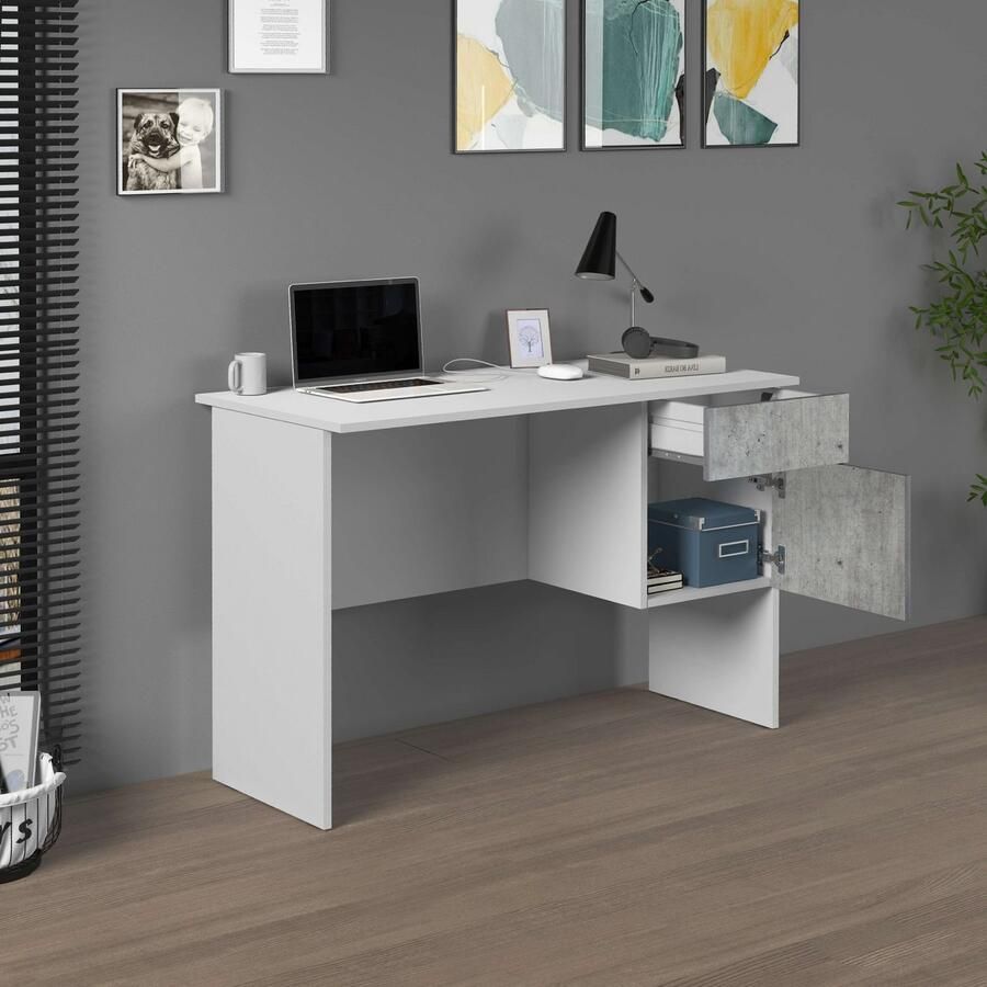 INOSIGN Bureau Coro kleine computertisch bureautafel met 1 deur & 1 lade breedte 110 cm made in italy - Foto 3