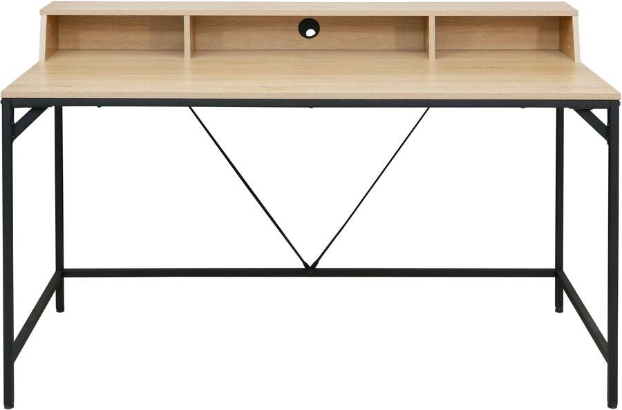 INOSIGN Bureau Endre met monitorsteun 3 vakken & kabeldoorvoer metalen frame - Foto 6