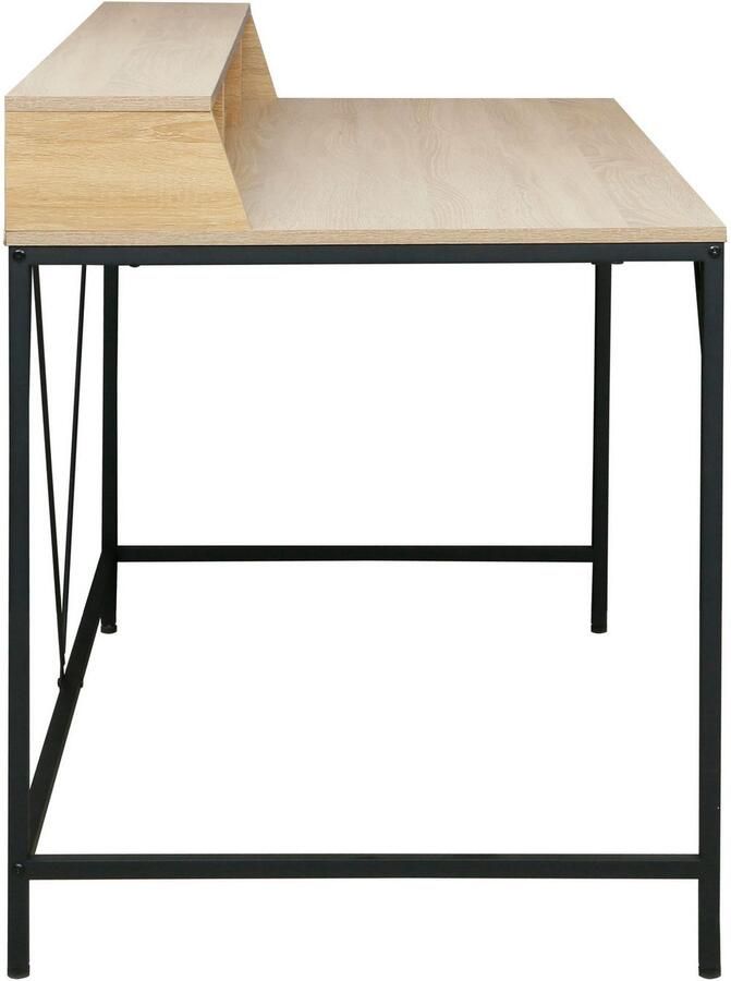 INOSIGN Bureau Endre met monitorsteun 3 vakken & kabeldoorvoer metalen frame - Foto 2