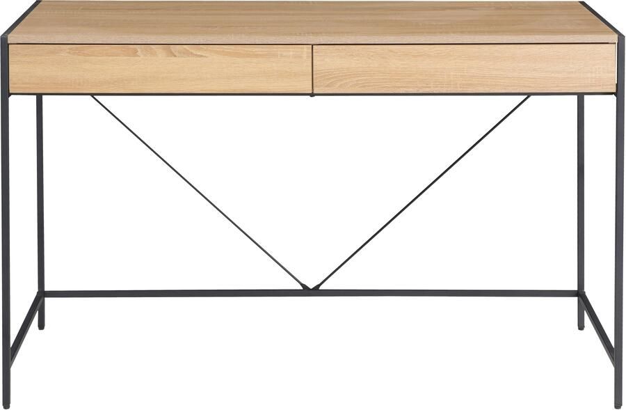 INOSIGN Bureau Endre stabiel metalen frame 2 lades greeploos breedte 123 cm - Foto 9