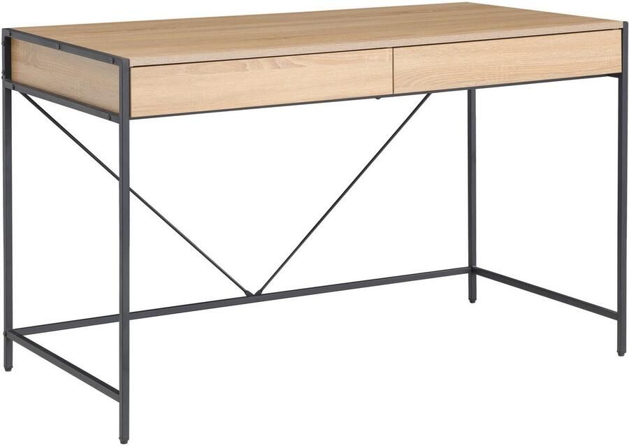 INOSIGN Bureau Endre stabiel metalen frame 2 lades greeploos breedte 123 cm - Foto 4