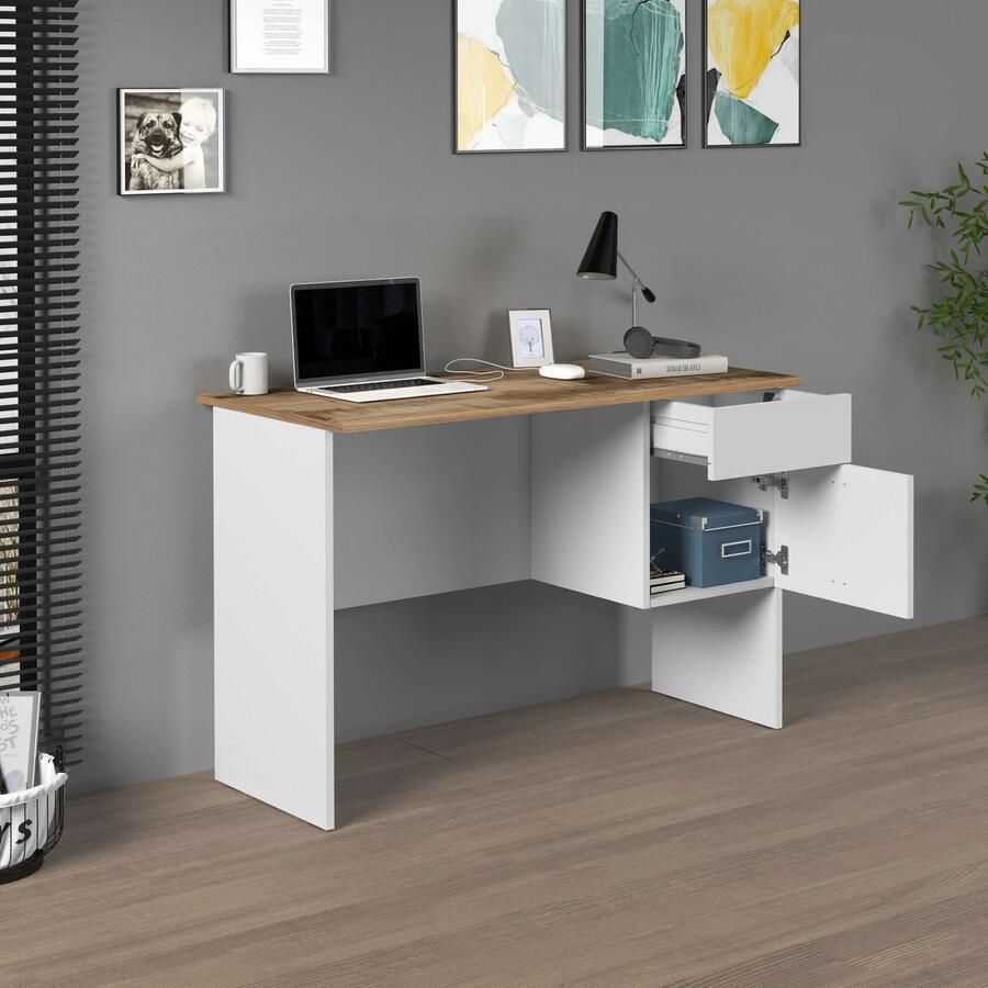 INOSIGN Bureau Sunrise kleine computertisch bureautafel met 1 deur & 1 lade tafelblad breedte 110 cm made in italy - Foto 4