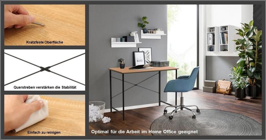 INOSIGN Bureau TALIA Computertafel stabiel metalen frame breedte 100 cm - Foto 9