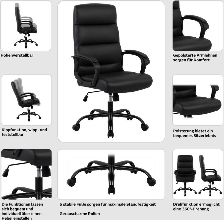 INOSIGN Bureaustoel GRAYSON Bureaustoel comfortabele bekleding kantelfunctie