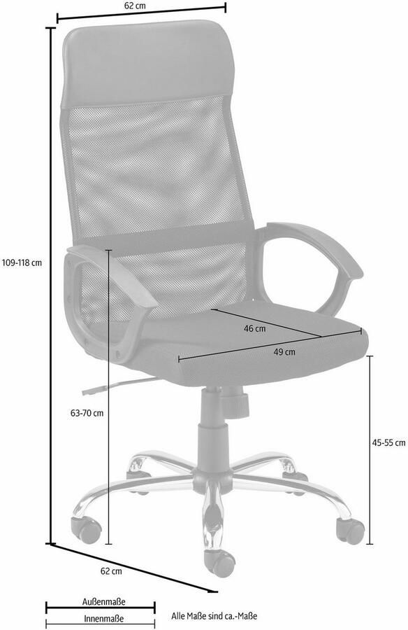 INOSIGN Bureaustoel Kirsten bureaustoel met ventilerende stof achter - Foto 3