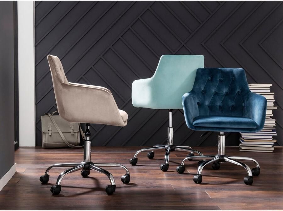 INOSIGN Bureaustoel Perry1 elegante fluwelen stoel zacht verdikt - Foto 2