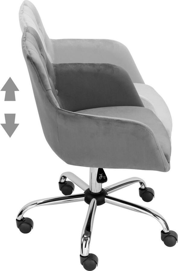 INOSIGN Bureaustoel Perry1 elegante fluwelen stoel zacht verdikt - Foto 6