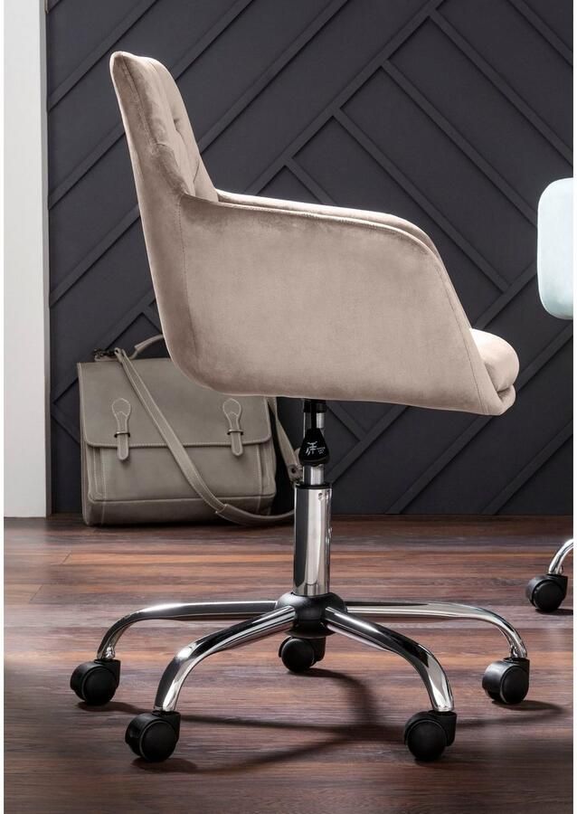 INOSIGN Bureaustoel Perry1 elegante fluwelen stoel zacht verdikt - Foto 3