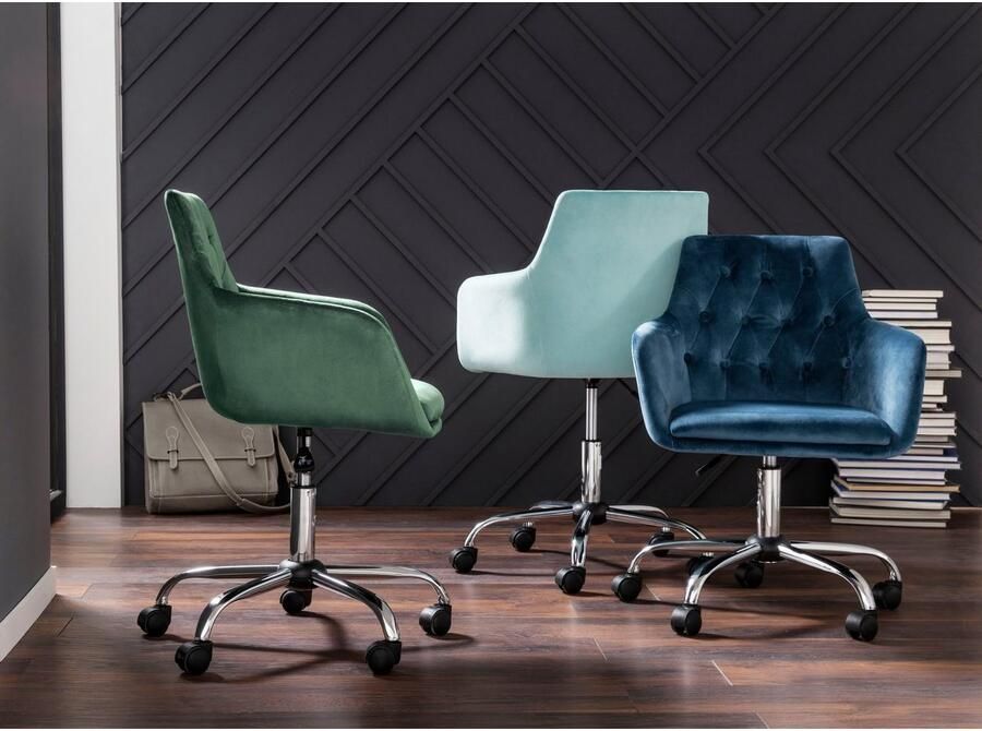 INOSIGN Bureaustoel Perry1 elegante fluwelen stoel zacht verdikt - Foto 2