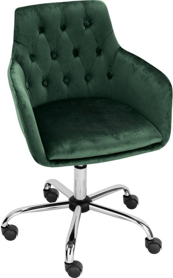 INOSIGN Bureaustoel Perry1 elegante fluwelen stoel zacht verdikt - Foto 7