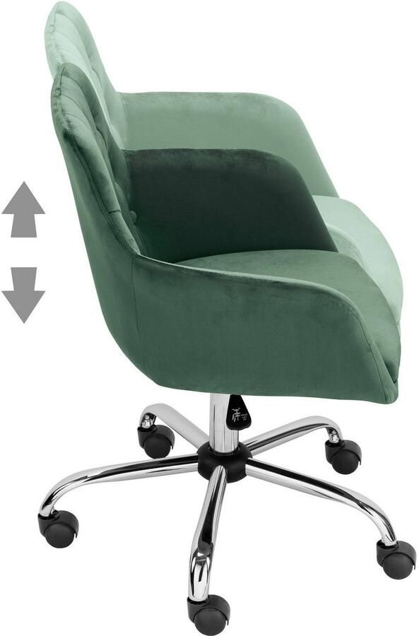 INOSIGN Bureaustoel Perry1 elegante fluwelen stoel zacht verdikt - Foto 6