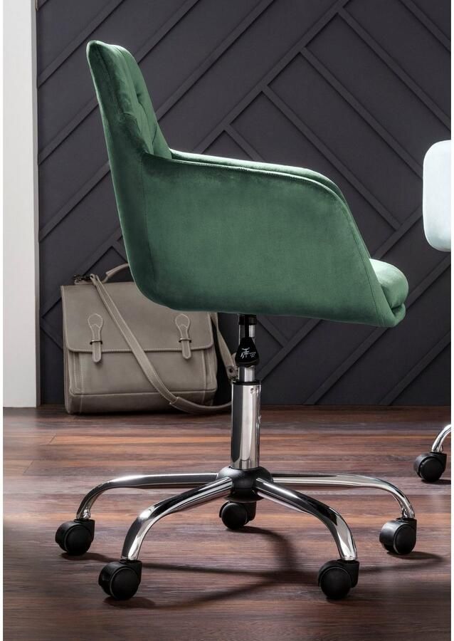 INOSIGN Bureaustoel Perry1 elegante fluwelen stoel zacht verdikt - Foto 3