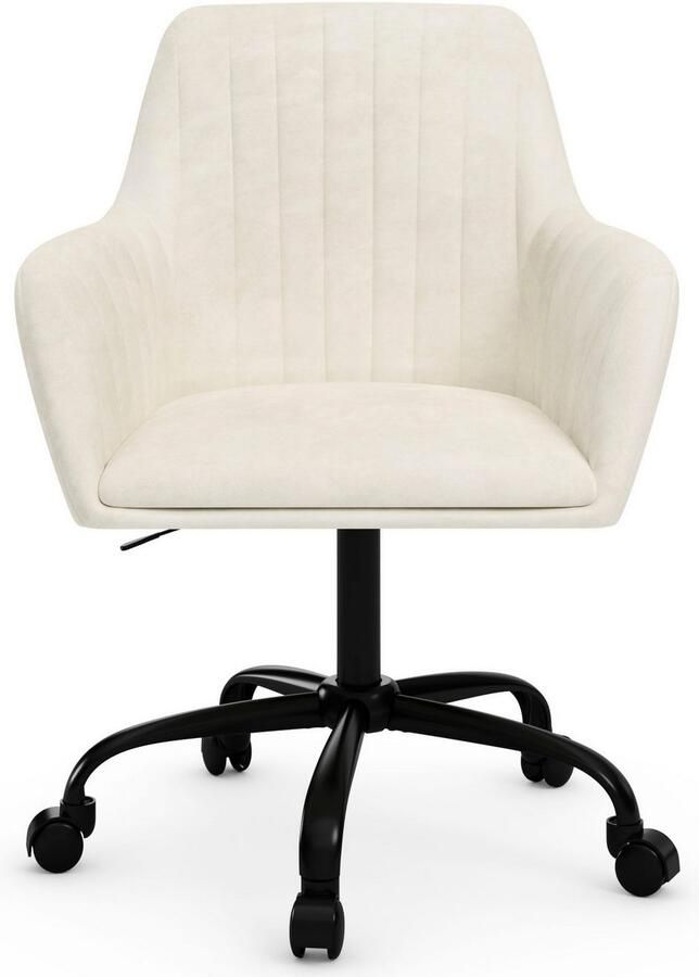 INOSIGN Bureaustoel Perry2 elegante fluwelen stoel zwart draaikruis bekleding in lengtestiksel-uitstraling - Foto 2