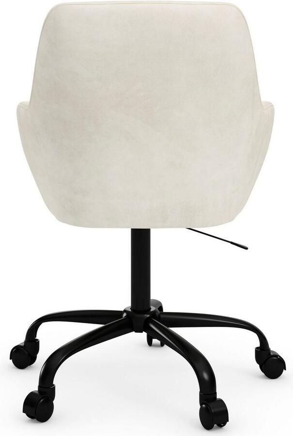 INOSIGN Bureaustoel Perry2 elegante fluwelen stoel zwart draaikruis bekleding in lengtestiksel-uitstraling - Foto 4