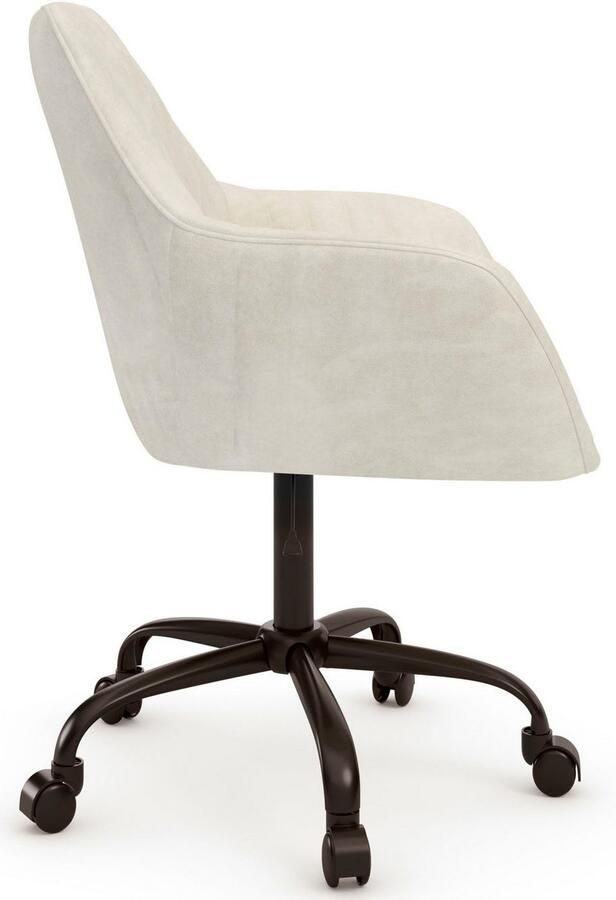 INOSIGN Bureaustoel Perry2 elegante fluwelen stoel zwart draaikruis bekleding in lengtestiksel-uitstraling - Foto 3